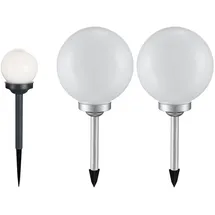ETC Shop Solarleuchte Kugel Garten Kugelleuchte Solar LED Solarleuchten, weiß, Erdspieß, Leuchtdauer ca. 6-8 Stunden, Warmweiß, D 10/20 cm,
