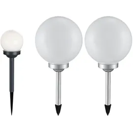 ETC Shop Solarleuchte Kugel Garten Kugelleuchte Solar LED Solarleuchten, weiß, Erdspieß, Leuchtdauer ca. 6-8 Stunden, Warmweiß, D 10/20 cm,