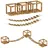 QLS Katzen Kletterwand Set 5-tlg. Holz