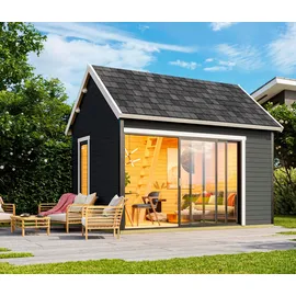 Lasita Maja Murano 4,30 x 3,36 m carbongrau inkl. Fußbodenbretter