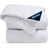 Blumtal Winterdecke 155x220 cm - extra dicke Winter Decke - Steppdecke 155x220 Winter - Bettdecke Winter 155x220 - Steppbettdecke 155x220 - Weiß