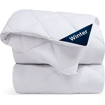 Blumtal Winterdecke 155x220 cm - extra dicke Winter Decke - Steppdecke 155x220 Winter - Bettdecke Winter 155x220 - Steppbettdecke 155x220 - Weiß