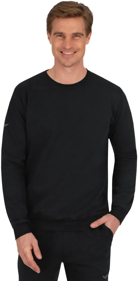 Sweatshirt TRIGEMA "TRIGEMA aus Biobaumwolle" Gr. S, schwarz Herren Sweatshirts