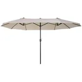 Outsunny Marktschirm mit Handkurbel 460 x 270 cm beige