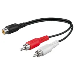 goobay 1x Cinchkupplung auf 2x Cinchstecker 0,2m