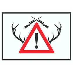 Achtung Jagd Gewehr Schild mit Symbol A3 (297x420mm)