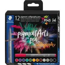 Staedtler pigment calligraphy pen 375 C12 farbig sortiert