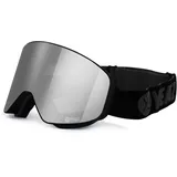 YEAZ Magnet-Ski-Snowboardbrille silber verspiegelt/schwarz APEX