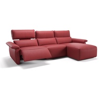 Sofanella Ecksofa Sofanella Ecksofa Merida Ledercouch Eckcouch Relaxsofa in Rot rot