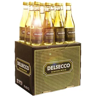 DELSECCO 2024 Piccolo 20 cl im 12er-Karton Deutscher weisser Perlwein im Piccolo, Bio Probierpakete