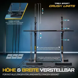 trex sport TX-100S | Hantelablage höhenverstellbar mit Dip-Griffen bis 250 kg schwarz