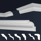 MARBET DESIGN Stuckleisten XPS Styropor weiß - Deckenleisten Deckenstuck Leisten E-Leisten - (2 Meter / 1 Leiste E-25)
