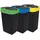Spetebo Abfalleimer mit Schwingdeckel - 3er Set - 35 Liter - jede Farbe 1x - Schwarz