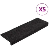 vidaXL Treppenmatten 5 Stk. Schwarz 65x21x4 cm Nadelvlies