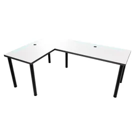 Möbelsystem L-förmiger Gaming Desk mit LED-Beleuchtung weiß