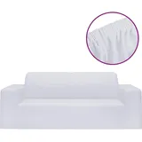 vidaXL Stretch Sofahusse 2-Sitzer Weiß Polyester-Jersey