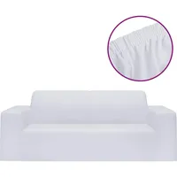 vidaXL Stretch Sofahusse 2-Sitzer Weiß Polyester-Jersey