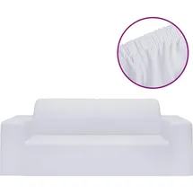 vidaXL Stretch Sofahusse 2-Sitzer Weiß Polyester-Jersey