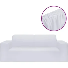 vidaXL Stretch Sofahusse 2-Sitzer Weiß Polyester-Jersey
