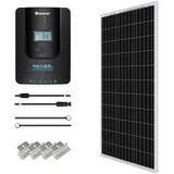 Renogy 12V 500Wh Solaranlage, Inselanlage Solar Set mit 100W 12V Monokristallin Solarmodul, 12V 20A MPPT Solarladeregler, Kabeln und Halterungen für Garten, Balkon, Camper, RV und Wohnmobil