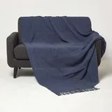 Homescapes Kashi Kuscheldecke 150 x 200 cm Blau