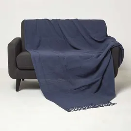 Homescapes Kashi Kuscheldecke 150 x 200 cm Blau