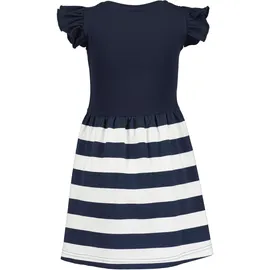 blue seven "Blue Seven Mädchen Kleid gestreift", Mädchen, Gr. 116, 5950, nachtblau, 95% Baumwolle, 5% Elasthan, normal, Rundhals, Kleider Jerseykleid