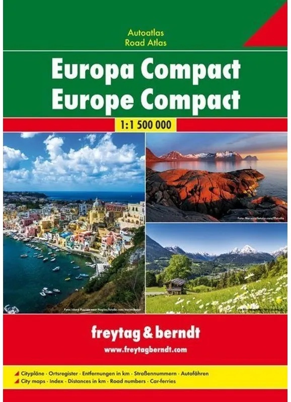 Freytag & Berndt Atlas Europa Compact. Freytag & Berndt Road Atlas Europe Compact, Kartoniert (TB)
