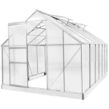 Brast Gewächshaus Aluminium Silber ESG 6 mm 9,5 m2
