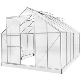 Brast Gewächshaus Aluminium Silber ESG 6 mm 9,5 m2