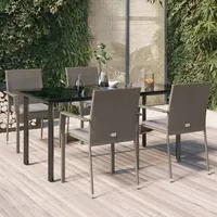 vidaXL Garten-Essgruppe 5-tlg. Schwarz/Grau