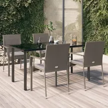 vidaXL Garten-Essgruppe 5-tlg. Schwarz/Grau