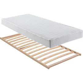 Westfalia Schlafkomfort Elba 100 x 200 cm Bonnell-Federkernmatratze | H3 | mit LED-Beleuchtung Strukturstoff dunkelbeige