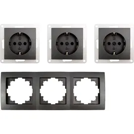 ETT Steckdosen Set McPower Flair Beginner 3S 4-teilig, anthrazit,