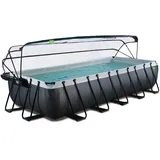 EXIT TOYS EXIT Black Leather Pool 540 x 250 x 100 cm inkl. Sandfilteranlage, Abdeckplane, Poolleiter, Reparaturset