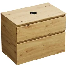 Burgbad Lin20 Waschtischunterschrank inklusive Konsolenplatte, 2 Auszüge, 802x487x661mm, WWYI080F5353, Farbe: Eiche Dekor Urban
