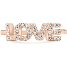 TAMARIS Fingerring "Schmuck Geschenk Ring Love" Gr. 52, roségoldfarben, kristallweiß, Fingerringe, Damen, 52, Silber 925 (Sterlingsilber), Fingerring, mit Zirkonia (synth.)