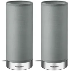 Tischlampe Jasmin 2er-Set Grau dimmbar