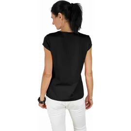 Seidel Moden T-Shirt SEIDEL MODEN, Damen, Gr. 38, schwarz, Jersey, Obermaterial: 96% Viskose, 4% Elasthan, unifarben, figurumspielend hüftlang, Rundhals, abgesteppte Kante, Shirts T-Shirt, mit Kappenärmel, MADE IN GERMANY