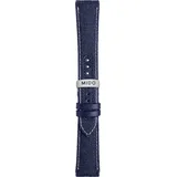 Mido - Leder Commander + Commander Ii Gewebe & Lederband Blau 21/18 M604018694 - blau,textilmotiv-prägung