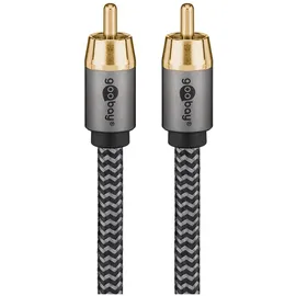 goobay Mono-Cinchkabel 3 m Schwarz/Silber