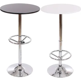 Mendler Bartisch Bari Ø60 cm höhenverstellbar Schwarz