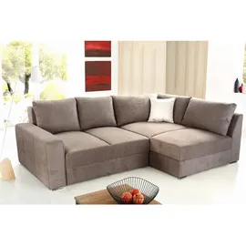 luma-home Ecksofa-Dauerschläfer, Hell-Braun / 15108