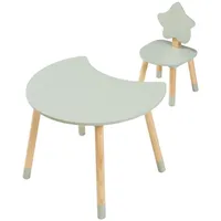 [en.casa] + Kinderschreibtisch mit Stuhl Lallega Mond- und Stern-Design