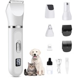 Leise Hundeschermaschine, Lovcoyo Profi Schermaschine Hund Katze mit LED-Anzeige, Hundepfoten-Trimmer, Elektrische Tierhaarschneidemaschine Set für Hunde Katzen Pfoten, Gesicht, Körper