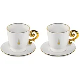 Bialetti Set 2 Cappucio Tassen inkl. Untertassen Pure Gold