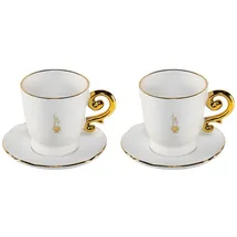 Bialetti Set 2 Cappucio Tassen inkl. Untertassen Pure Gold