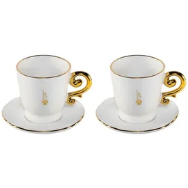 Bialetti Set 2 Cappucio Tassen inkl. Untertassen Pure Gold