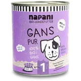 napani Bio-Dosenfutter für Hunde, Gans pur 800 g Dose