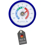 Lantelme Kühlschrankthermometer Selbstklebend Temperatur + - 50°C Analog | Thermometer Blau für Gefrierschrank Eisfach Kühltheke Kühlzelle Kühlfach Kühlschrank | Bimetall Analog (Blau)
